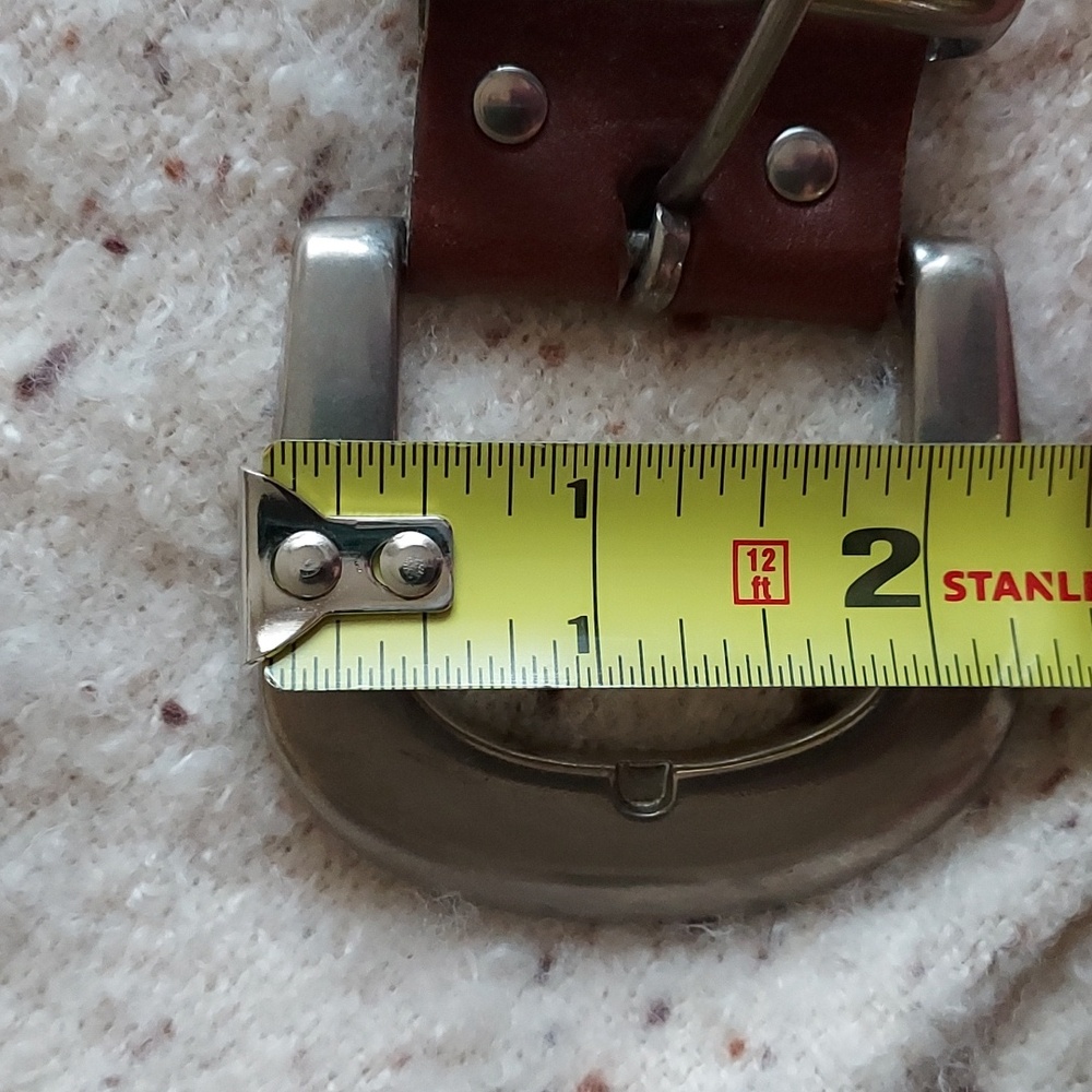 Women's Vintage Genuine Brown Leather Belt SIZE SMALL - Picture 4 of 9